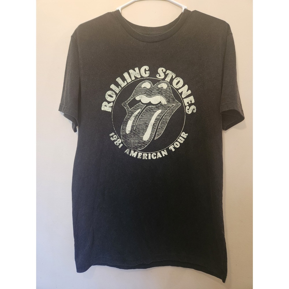 Rolling Stones 1981 American Tour Graphic T-Shirt Gray Small Musidor BV 2024